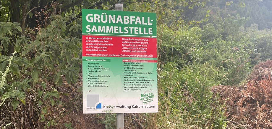 Bild Grünabfallsammelstelle Schild