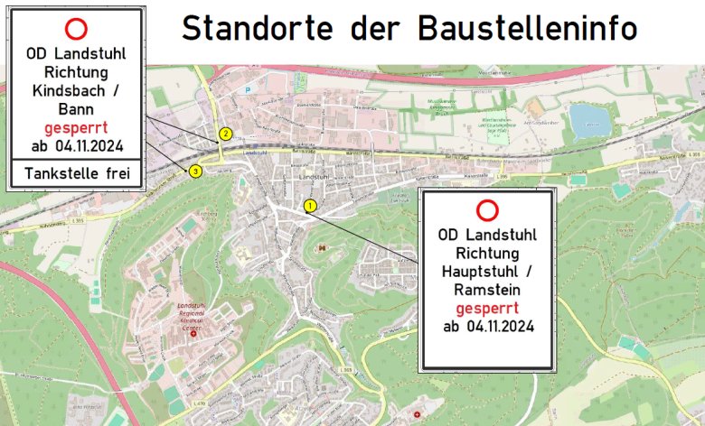 Standorte der Baustellenifno