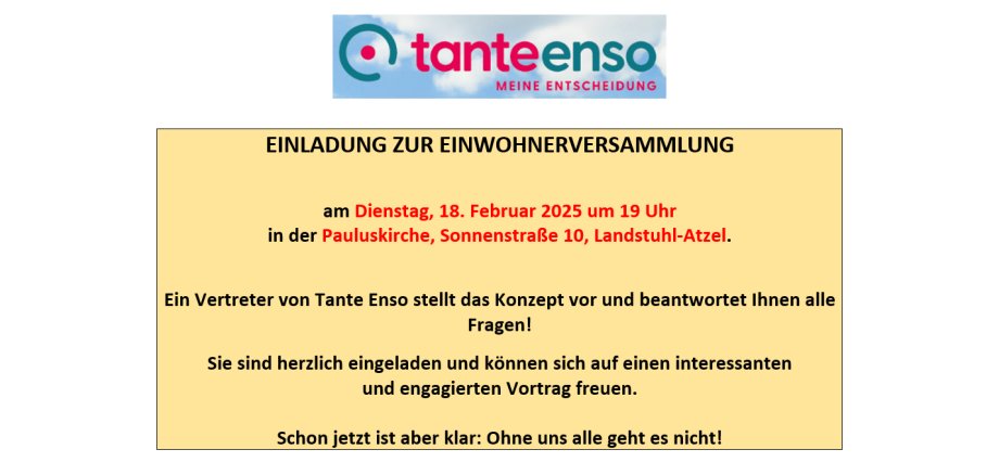 Einladung Einwohnerversammlung