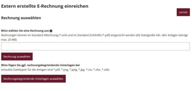 Extern erstelle E-Rechnung hochladen